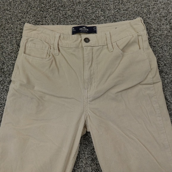 Hollister Jeans Womens 5 Beige Corduroy Pants High Rise Flare Bell Stretch Flex - Picture 6 of 11